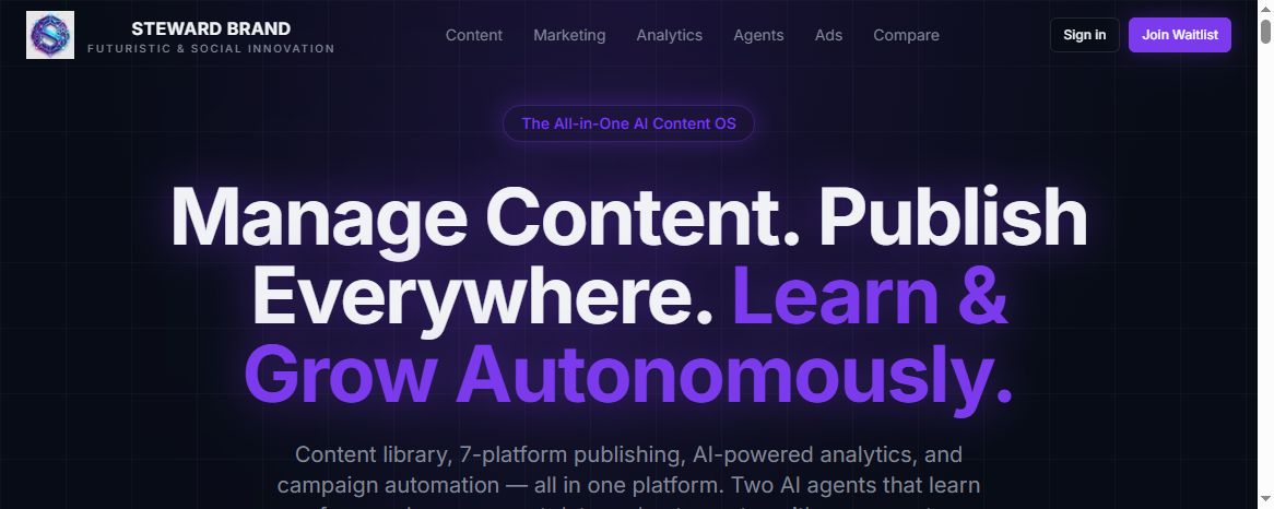Stewardbrand landing page